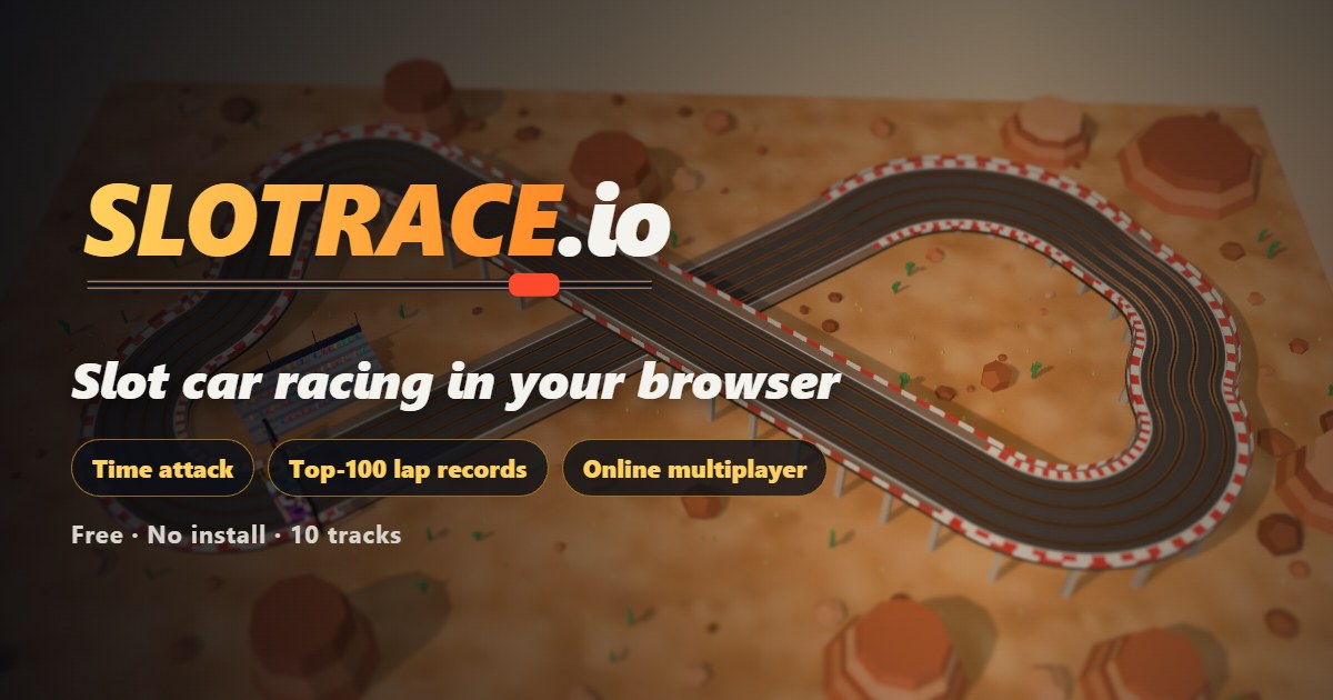SlotRace.io · 3D Slot Car Racing Game · Free in Your Browser cover